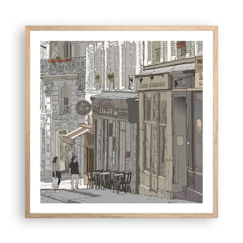 Een poster in een licht eiken lijst - Stadsvreugde - 60x60 cm