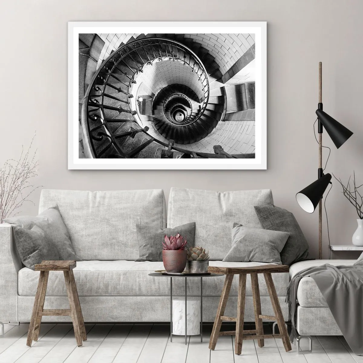 Poster in een witte lijst - Hoger en hoger - 100x70 cm