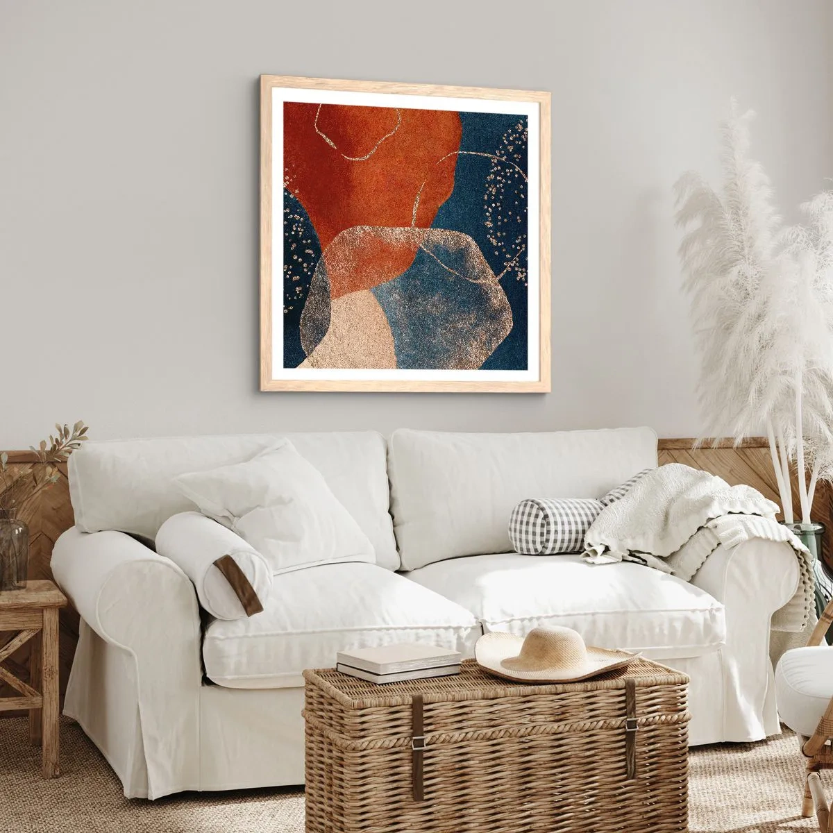 Een poster in een licht eiken lijst - De lichtheid van het zijn - 60x60 cm