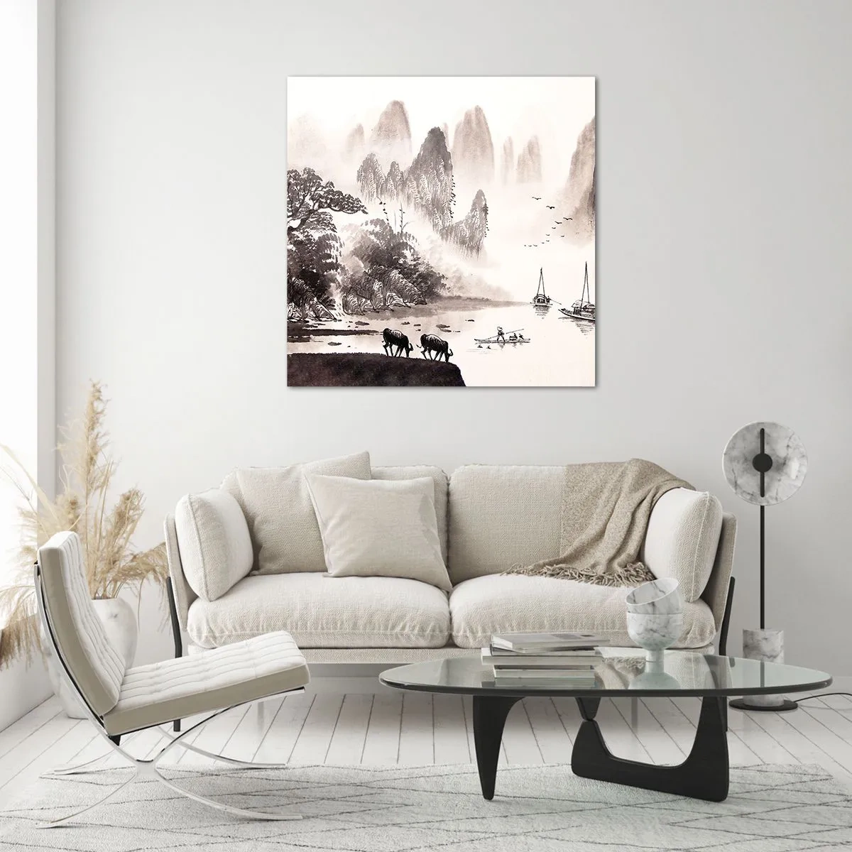 Schilderen op glas - Het exotische alledaagse leven van het Oosten - 50x50 cm