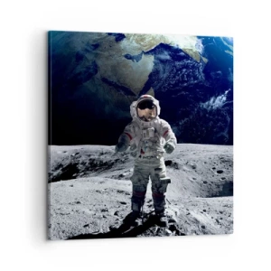 Schilderen op canvas - Groetjes van de maan - 60x60 cm