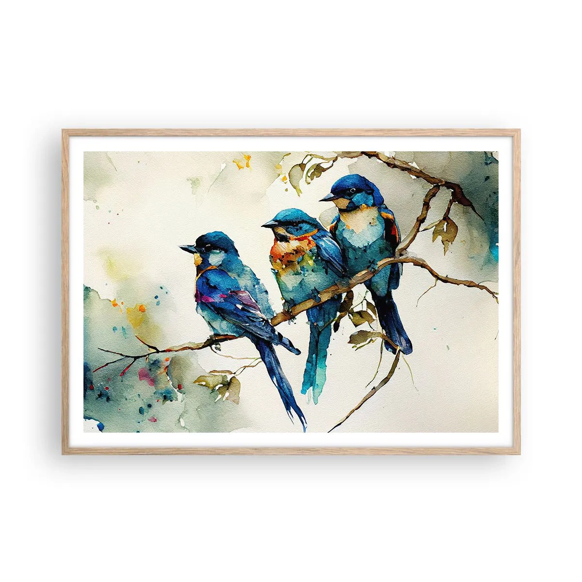 Een poster in een licht eiken lijst - Is hij boos geworden? - 100x70 cm