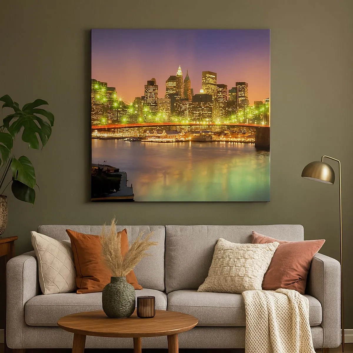 Schilderen op canvas - Het licht gaat hier nooit uit - 30x30 cm