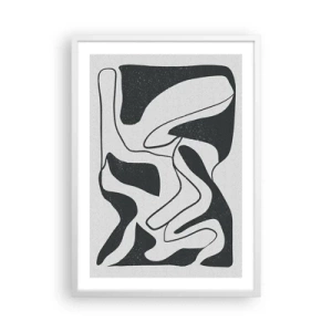 Poster in een witte lijst - Abstract doolhofplezier - 50x70 cm