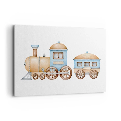 Schilderen op canvas - Hij staat op het station... - 120x80 cm