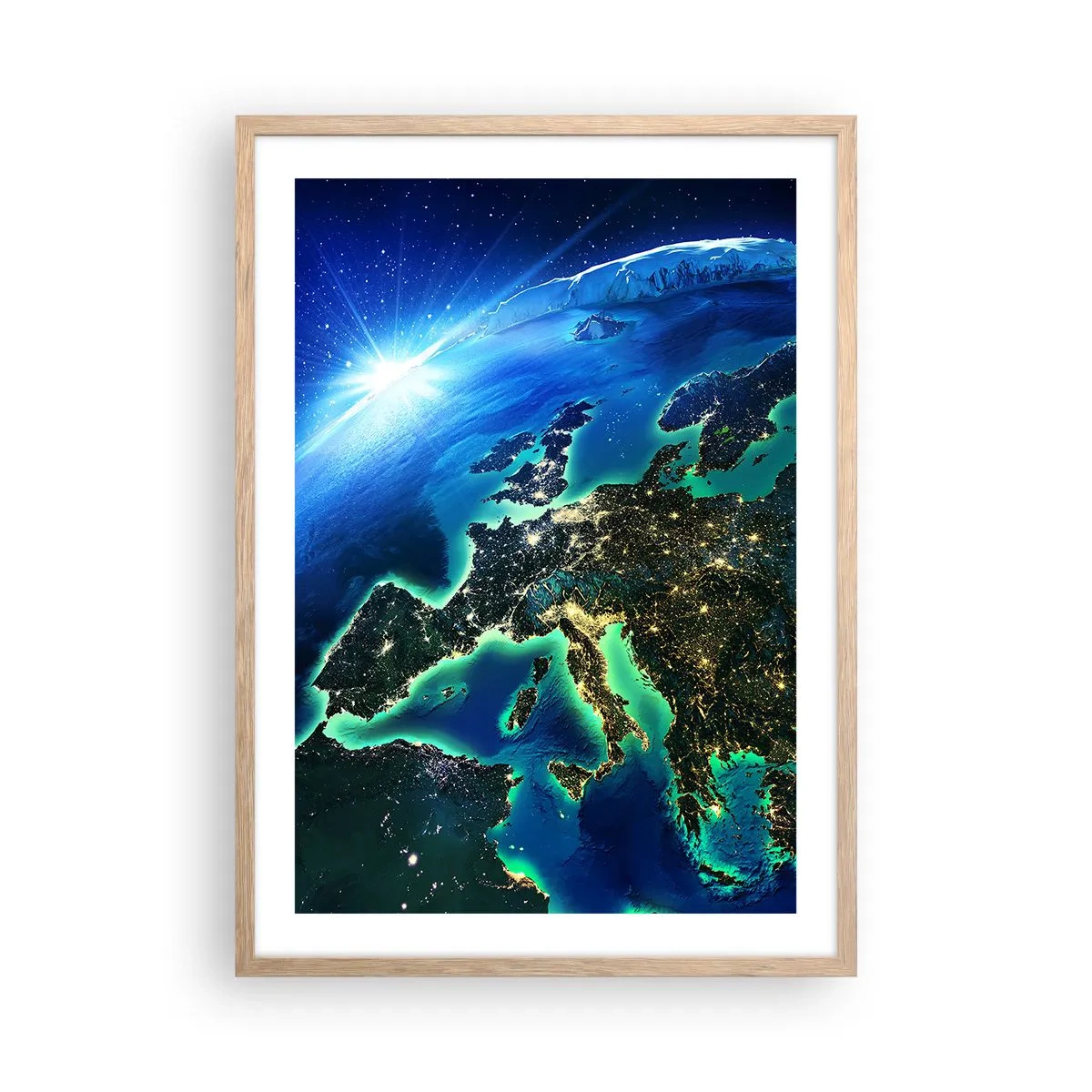Een poster in een licht eiken lijst - Sprankelend Europa - 50x70 cm