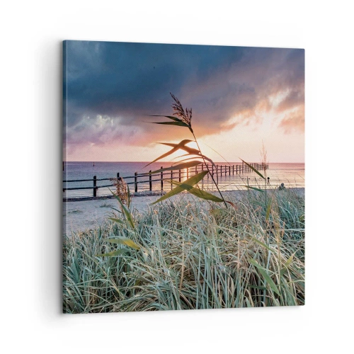 Schilderen op canvas - Het gaat niet met de wind mee - 60x60 cm