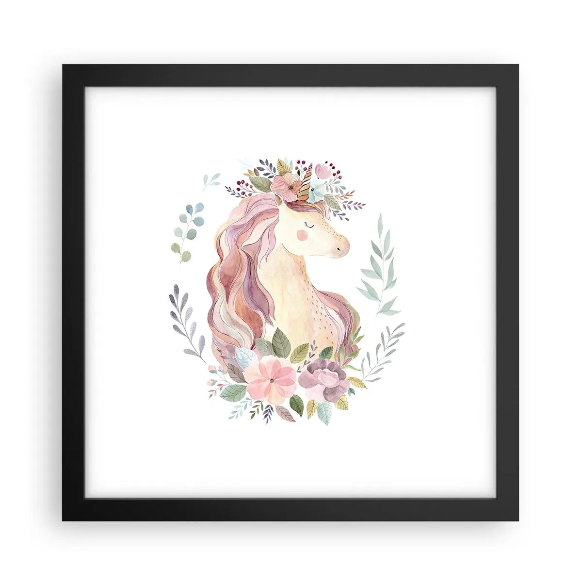 Poster in een zwarte lijst - Een uitnodiging in de wereld van sprookjes - 30x30 cm