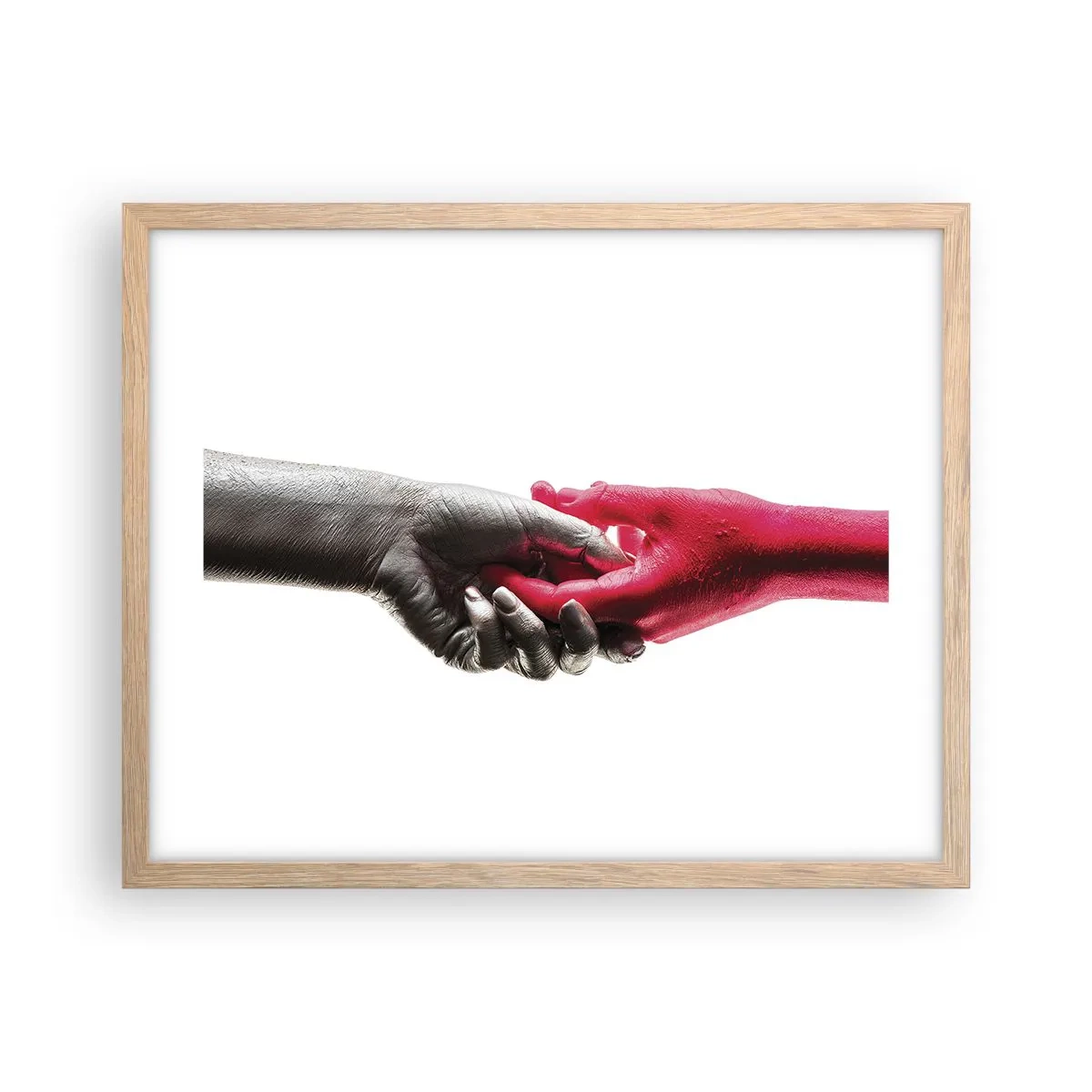 Een poster in een licht eiken lijst - Samen, hoewel anders - 50x40 cm