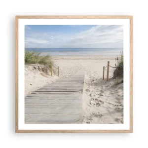 Een poster in een licht eiken lijst - naar de horizon - 60x60 cm