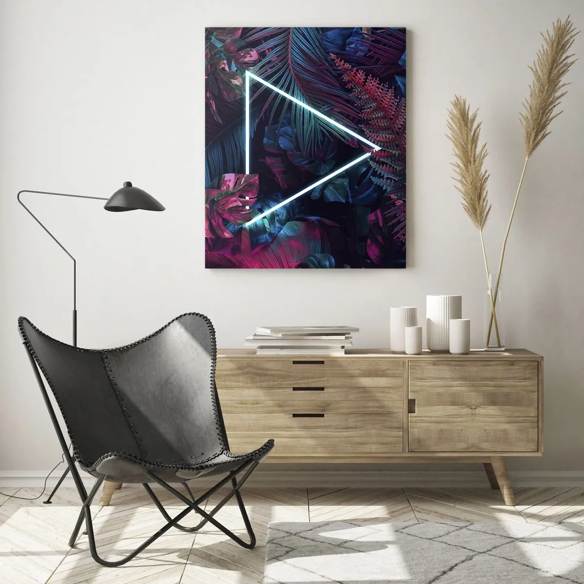 Schilderen op glas - Disco-achtige tuin - 70x100 cm