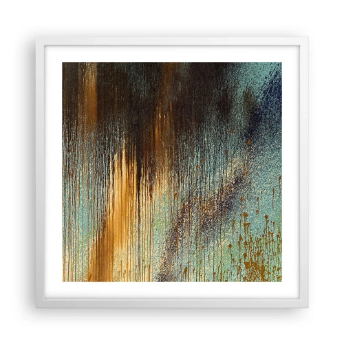 Poster in een witte lijst - Een niet toevallig kleurrijke compositie - 50x50 cm