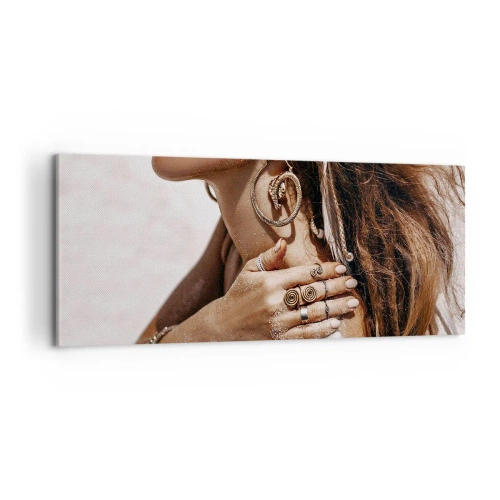 Schilderen op canvas - Koningin van het wilde strand - 100x40 cm