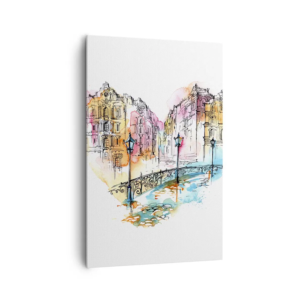 Schilderen op canvas - Het hart van de stad - 80x120 cm