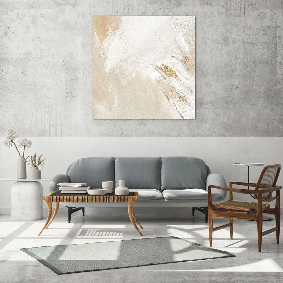 Schilderen op glas - Pastelkleurige compositie - 70x70 cm