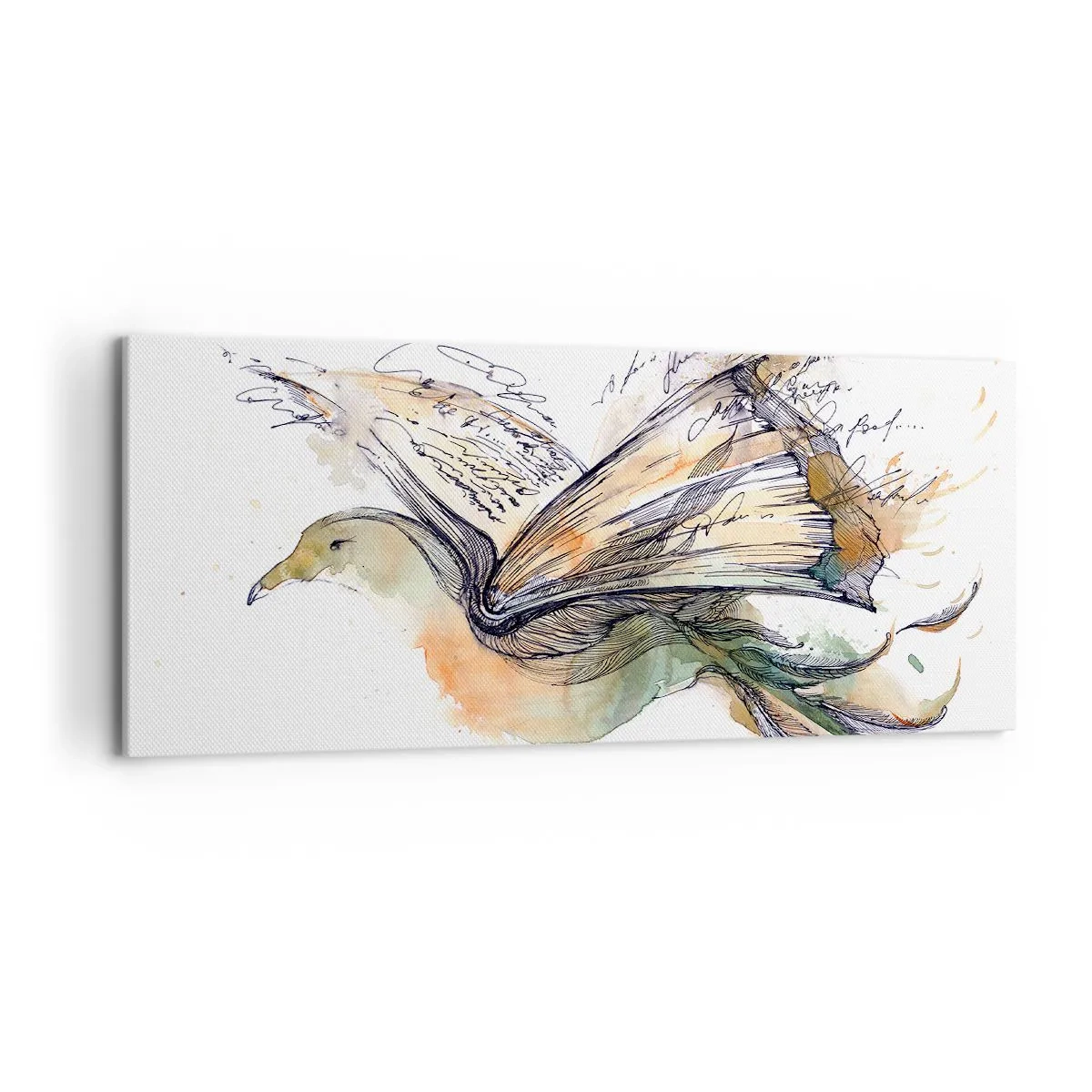 Schilderen op canvas - Op de vleugels van poëzie - 120x50 cm