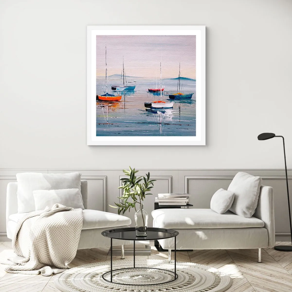 Poster in een witte lijst - Een welverdiende rust - 50x50 cm