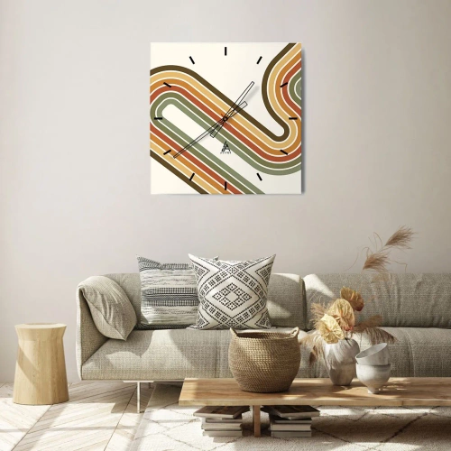 Wandklok - Klok - Zigzag naar het doel - 40x40 cm