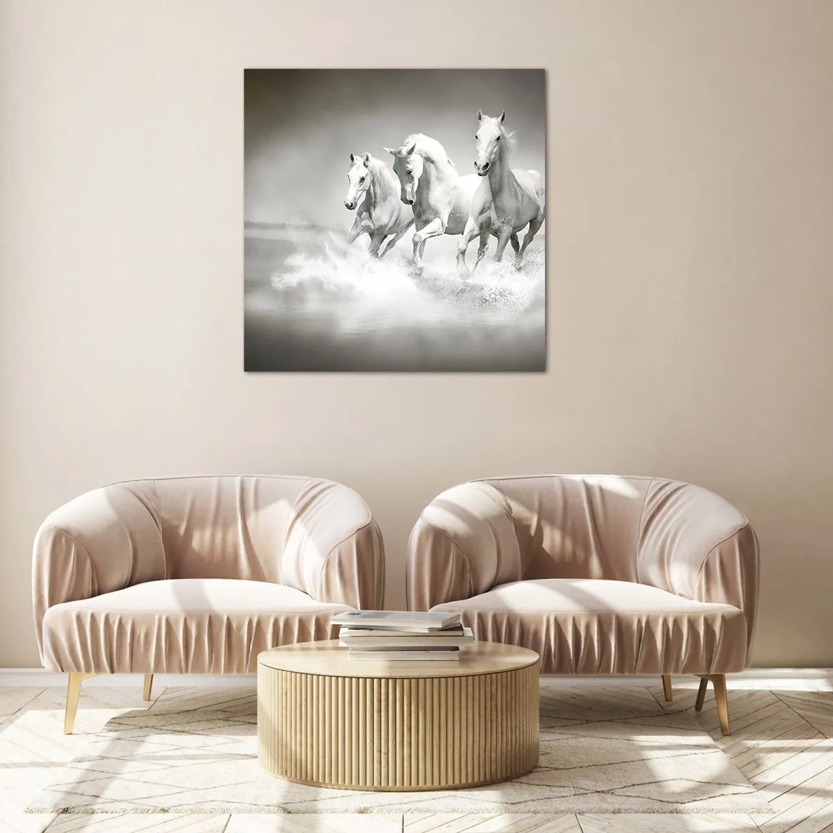 Schilderen op glas - Witte waanzin - 50x50 cm