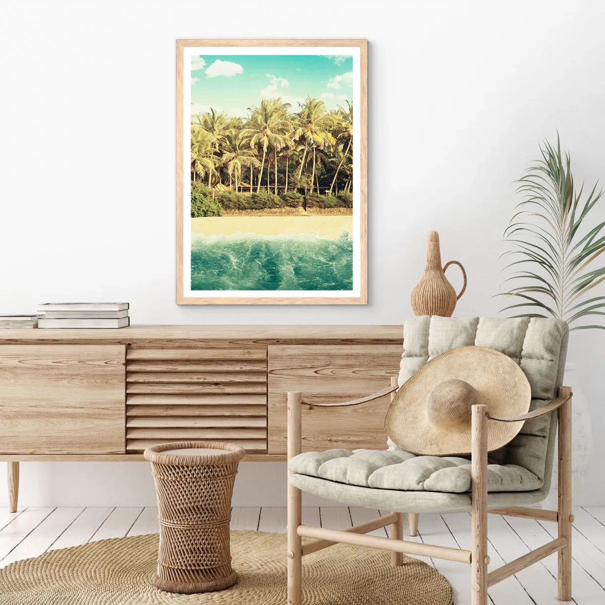 Een poster in een licht eiken lijst - Hoe zit het hier? - 70x100 cm
