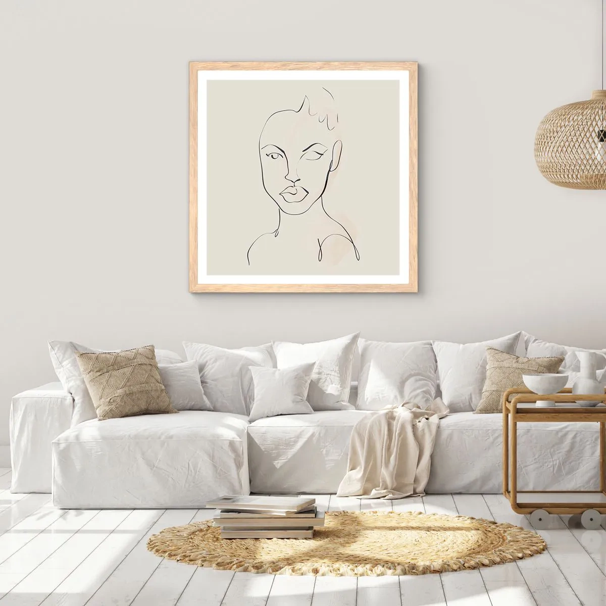 Een poster in een licht eiken lijst - Een overzicht van sensualiteit - 40x40 cm