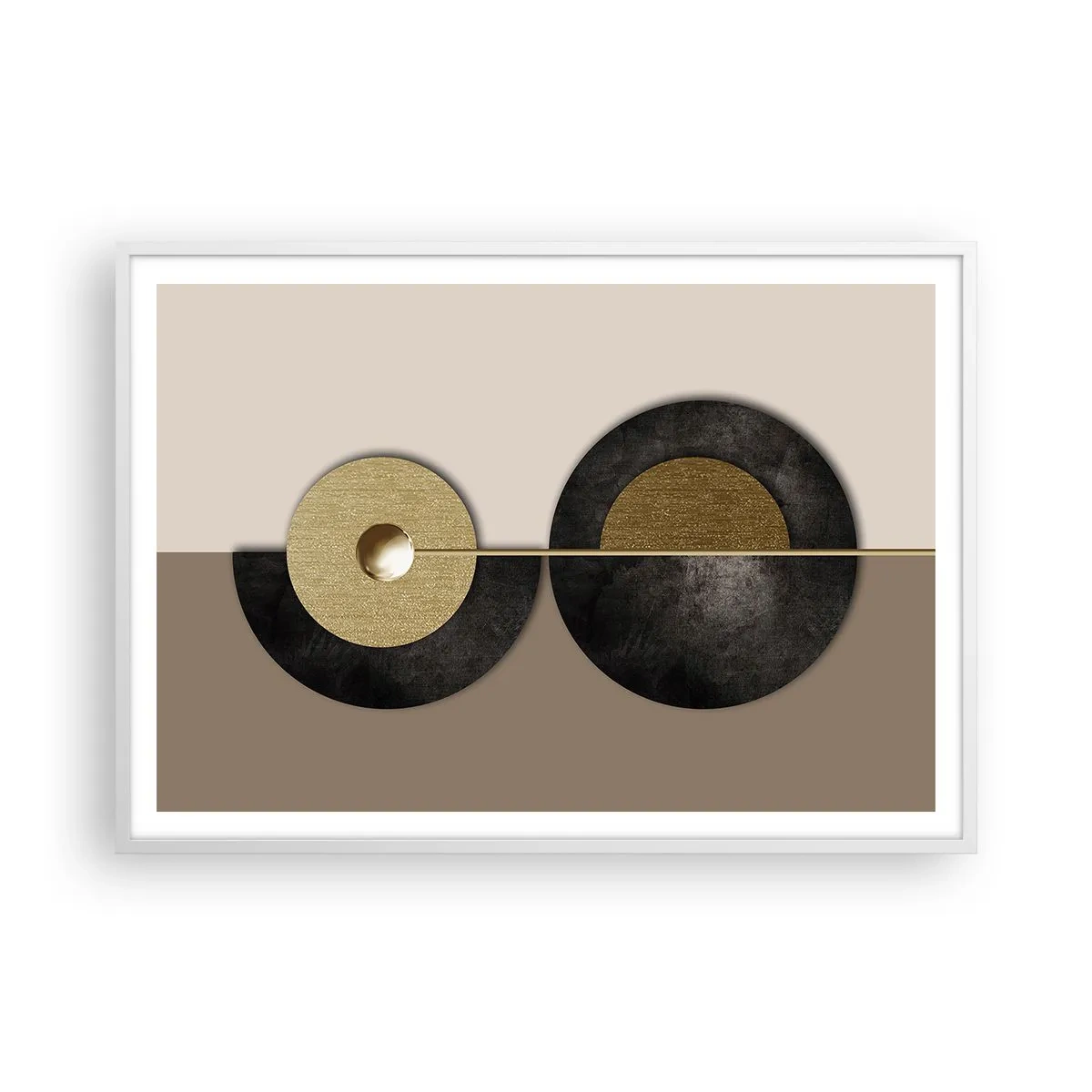 Poster in een witte lijst - Variaties rond de cirkel - 100x70 cm