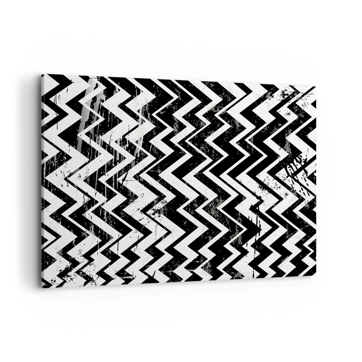 Schilderen op canvas - Zyg-wit, zag-zwart - 120x80 cm