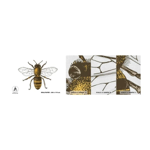 Fotobehang Monster Premium Canvas - Mooi en goed - Bij, Insect, Natuur - 100x30 cm