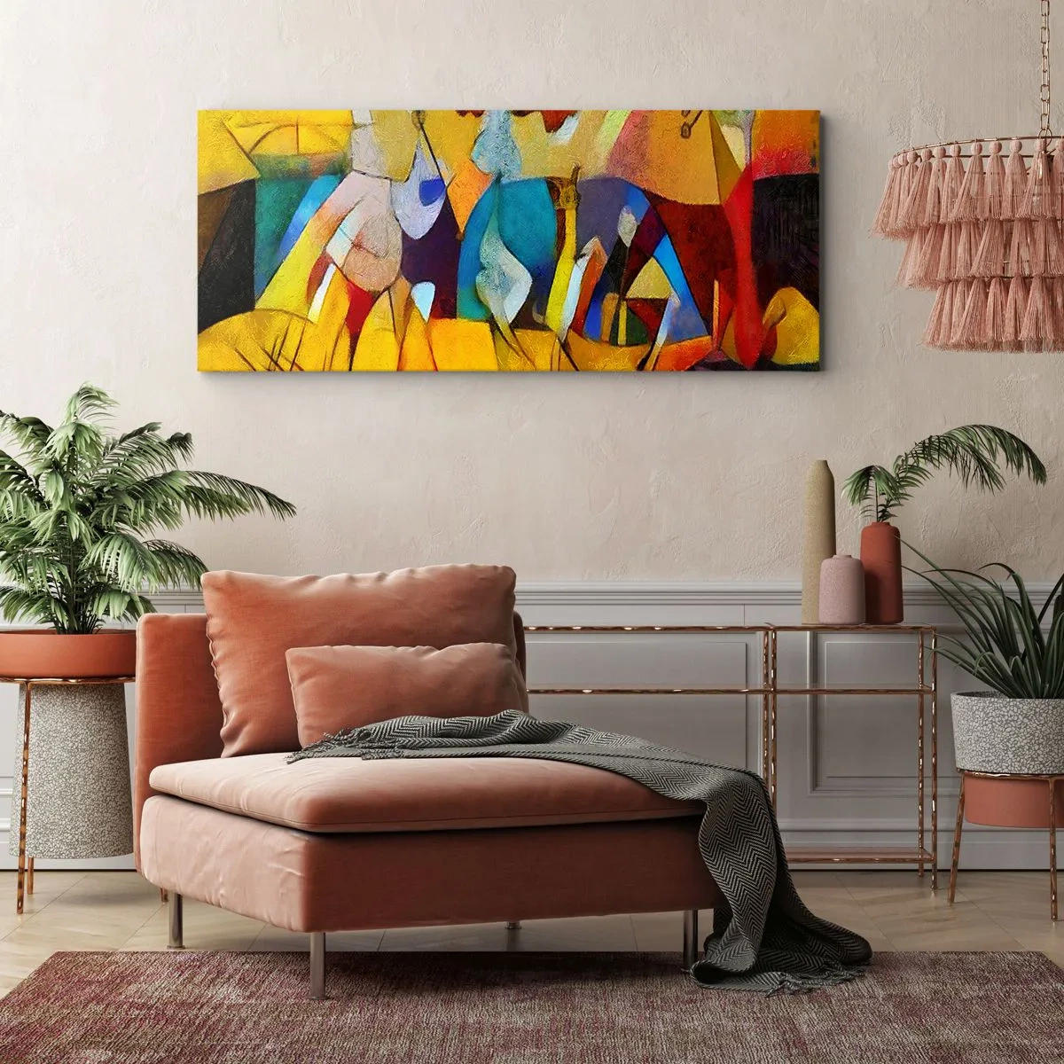 Schilderen op canvas - Zon - leven - vreugde - 120x50 cm