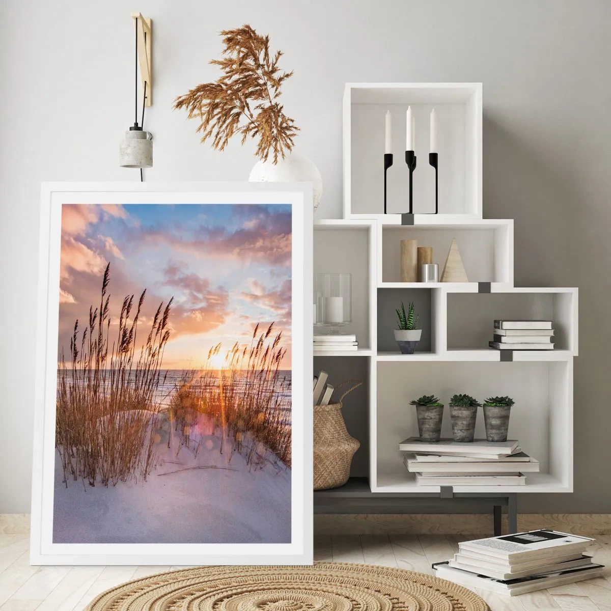 Poster in een witte lijst - Afscheid van de zon en de wind - 70x100 cm