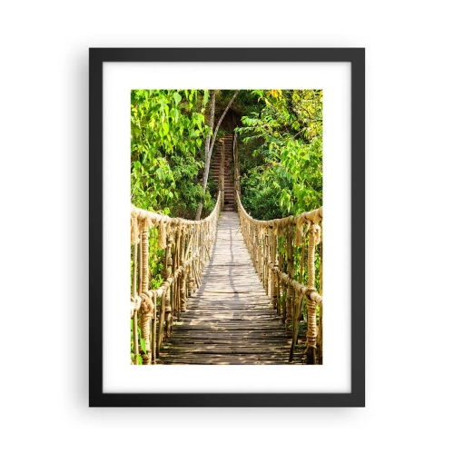 Poster in een zwarte lijst - Opgeschort in het groen - 30x40 cm