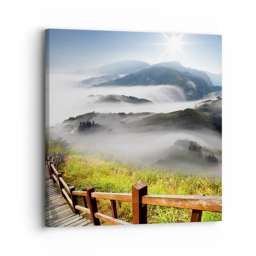 Schilderen op canvas - Geweven van schittering en mist - 30x30 cm