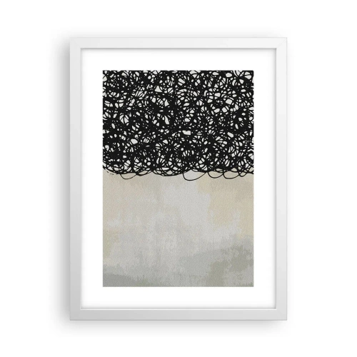 Poster in een witte lijst - Turbulente abstractie - 30x40 cm