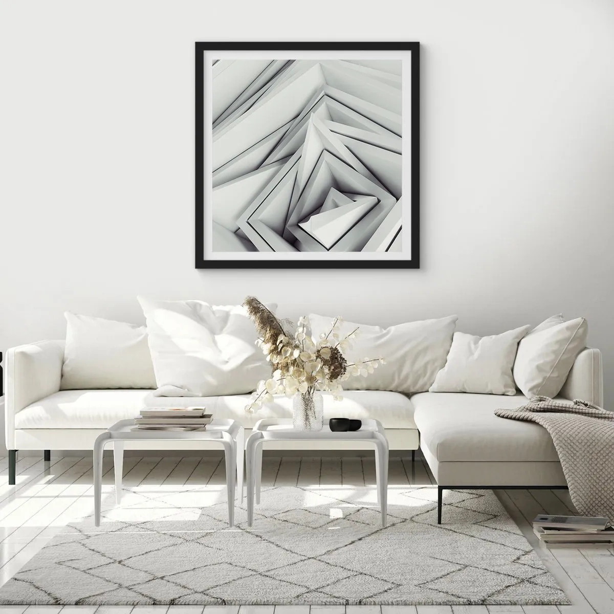 Poster in een zwarte lijst - Scherpe hoeken knoppen - 30x30 cm