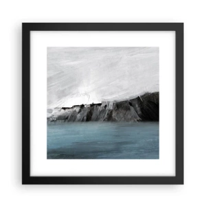 Poster in een zwarte lijst - Water – aarde: botsing der elementen - 30x30 cm