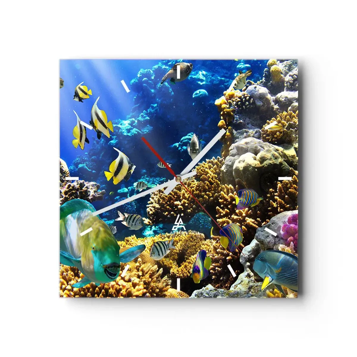 Wandklok - Klok - Veel verkeer op de vakantieroute - 40x40 cm