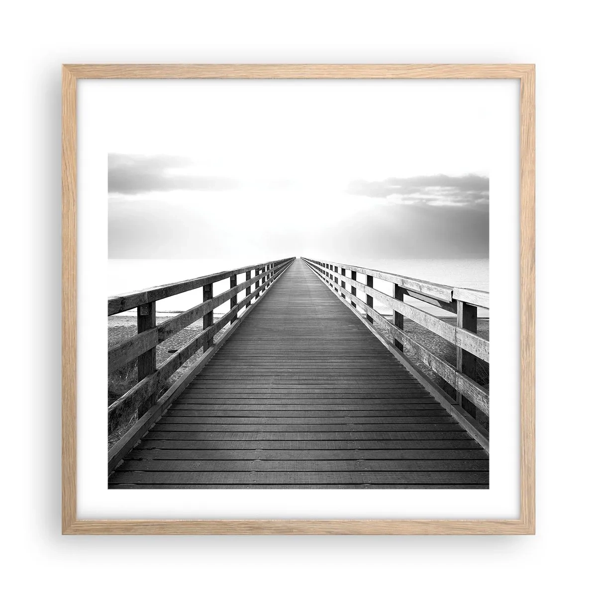 Een poster in een licht eiken lijst - In de verte ... - 50x50 cm