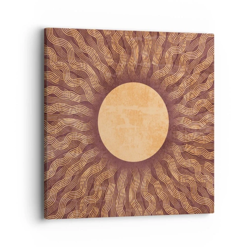 Schilderen op canvas - Zon icoon - 40x40 cm