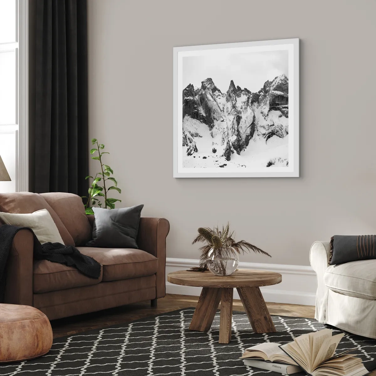 Poster in een witte lijst - Granieten gevaarlijke nok - 50x50 cm