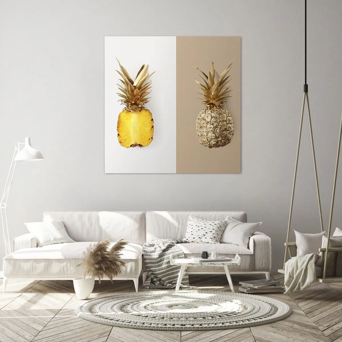 Schilderen op canvas - Ananas voor ons - 60x60 cm