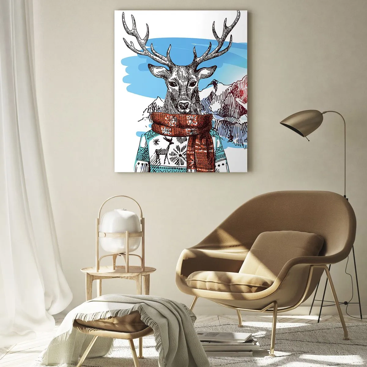 Schilderen op glas - Zelfs een hert bevriest niet - 80x120 cm