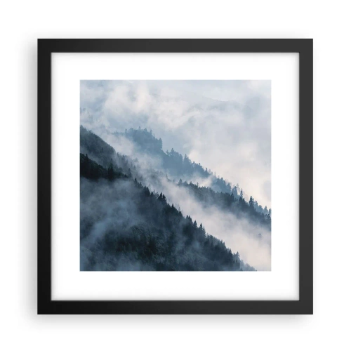 Poster in een zwarte lijst - Mystiek van de bergen - 30x30 cm