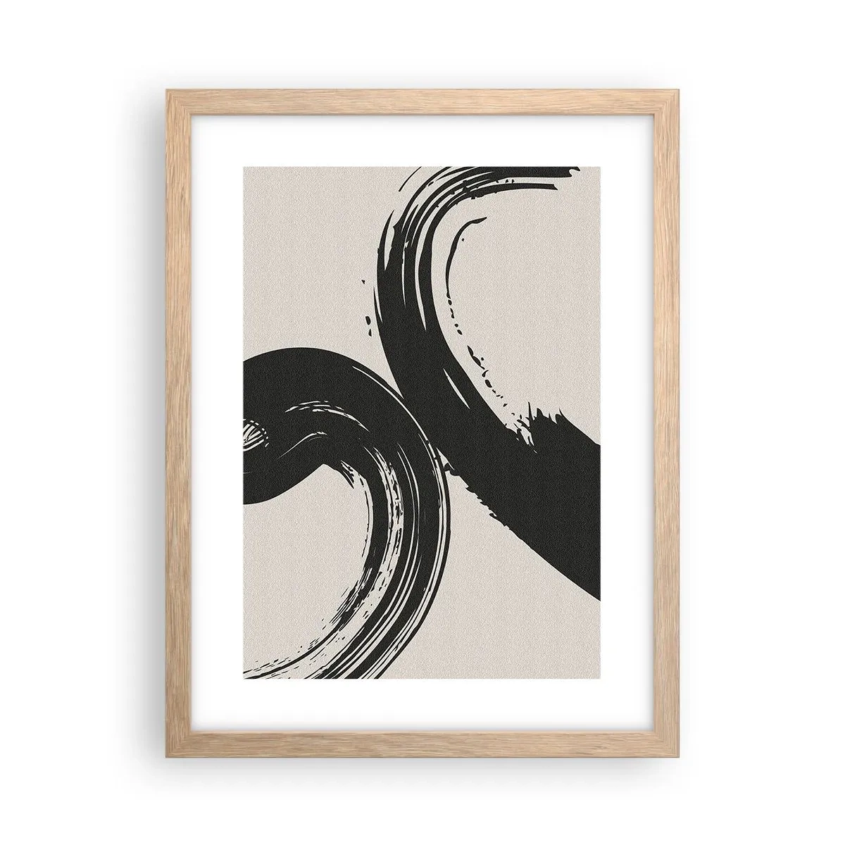 Een poster in een licht eiken lijst - Vegend en cirkevormig - 30x40 cm