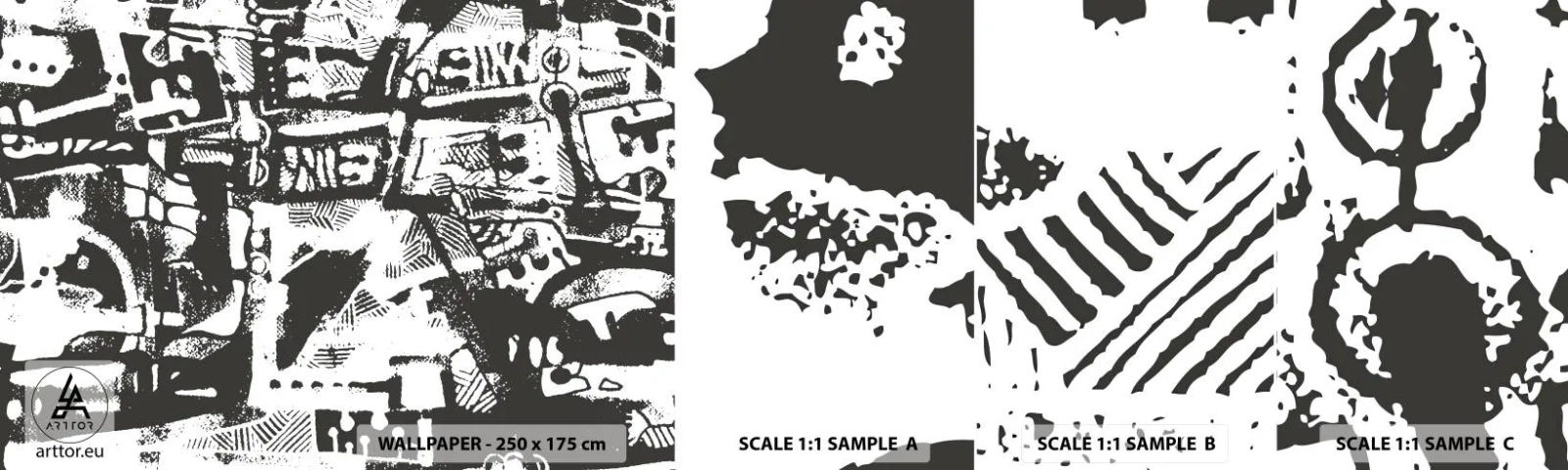 Fotobehang Staaltje Standard Eco - Orde of chaos? - Abstractie, Grafisch, Deel - 100x30 cm