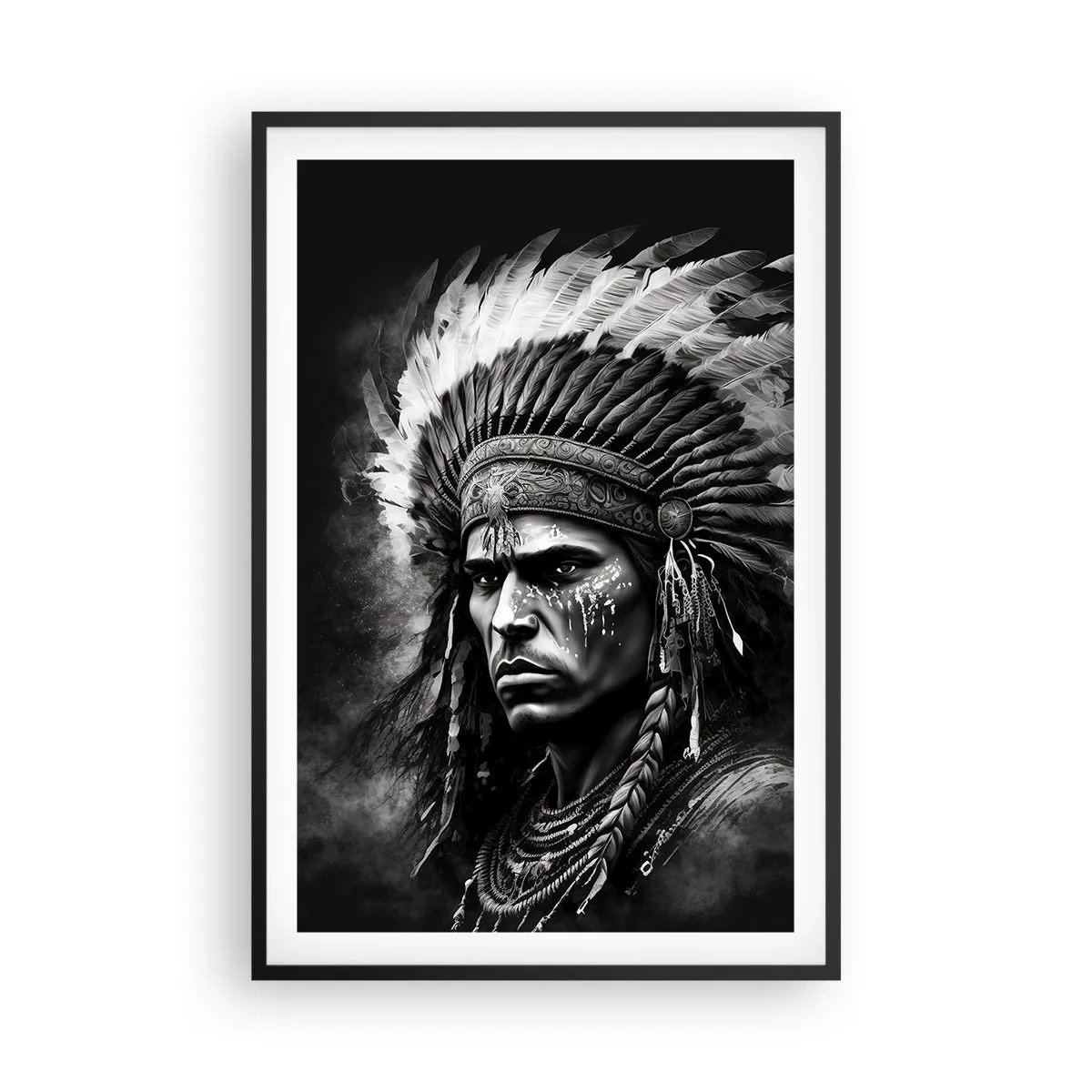 Poster in een zwarte lijst - Een leider en strijder - 61x91 cm