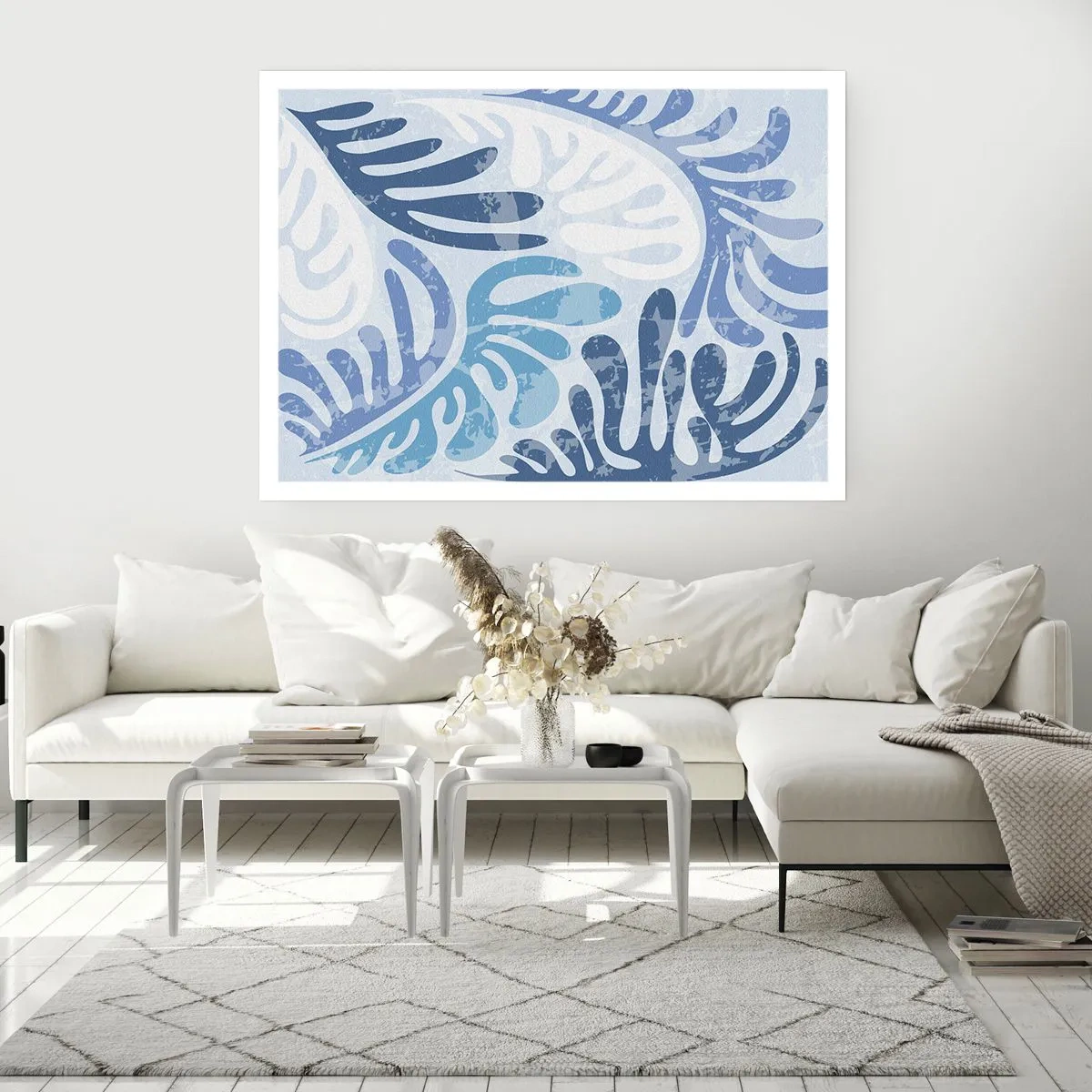 Poster - Blauwe varens - 100x70 cm