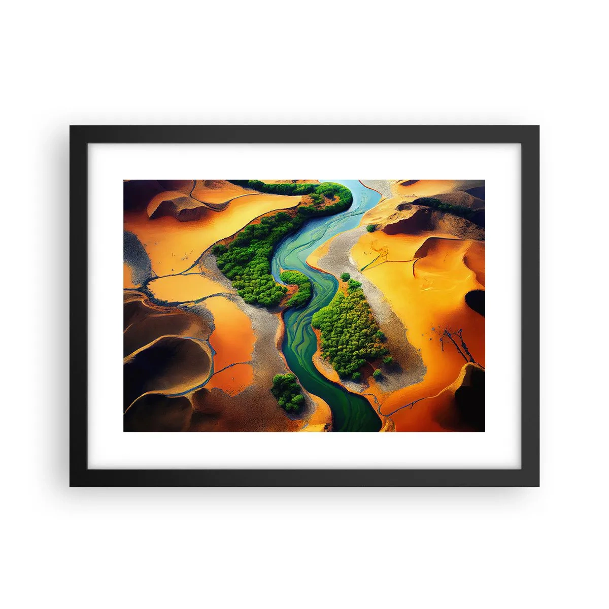 Poster in een zwarte lijst - Levengevende rivier - 40x30 cm