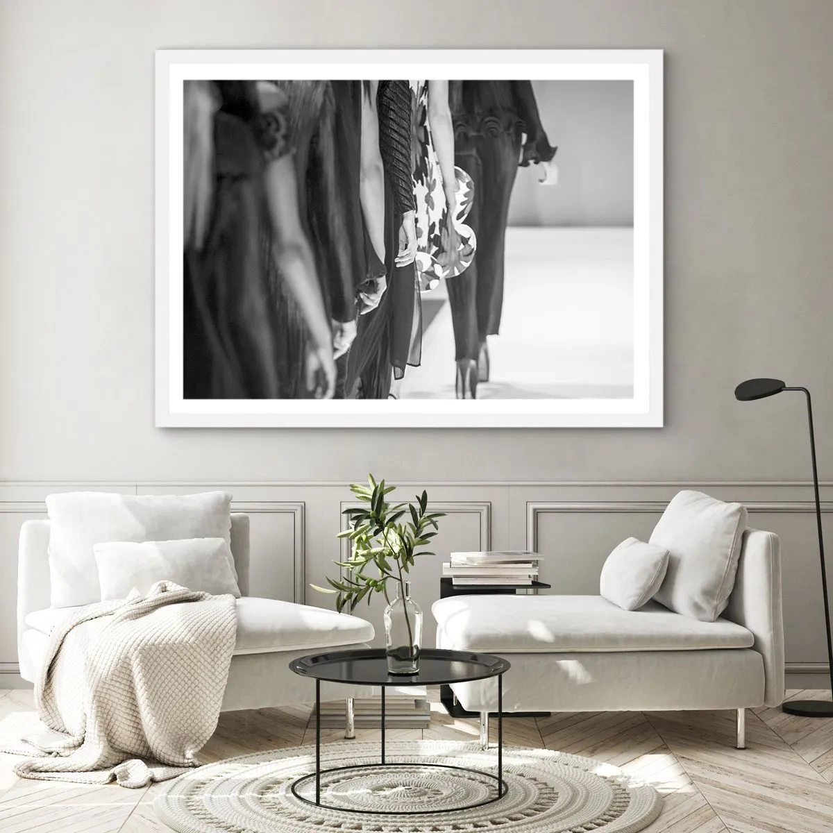 Poster in een witte lijst - Een stijlvolle optocht - 70x50 cm