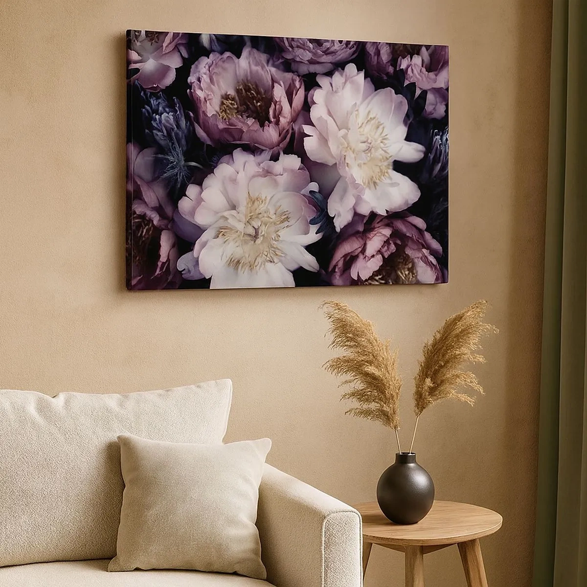Schilderen op canvas - Bloemen in delicate pasteltinten - 70x50cm - Boeket ouderwets - Moderne wanddecoratie voor woonkamer en slaapkamer ARTTOR