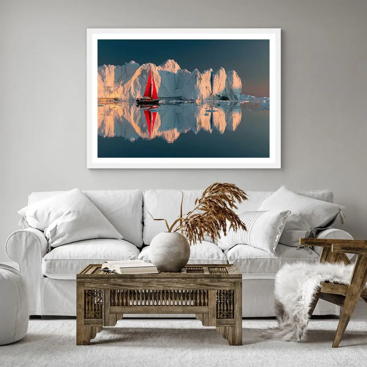 Poster in een witte lijst - Aan de rand van de wereld - 100x70 cm